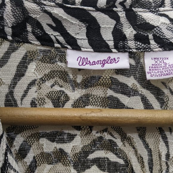 Wrangler Sheer Lace Button Down Shirt XXL - Picture 6 of 7